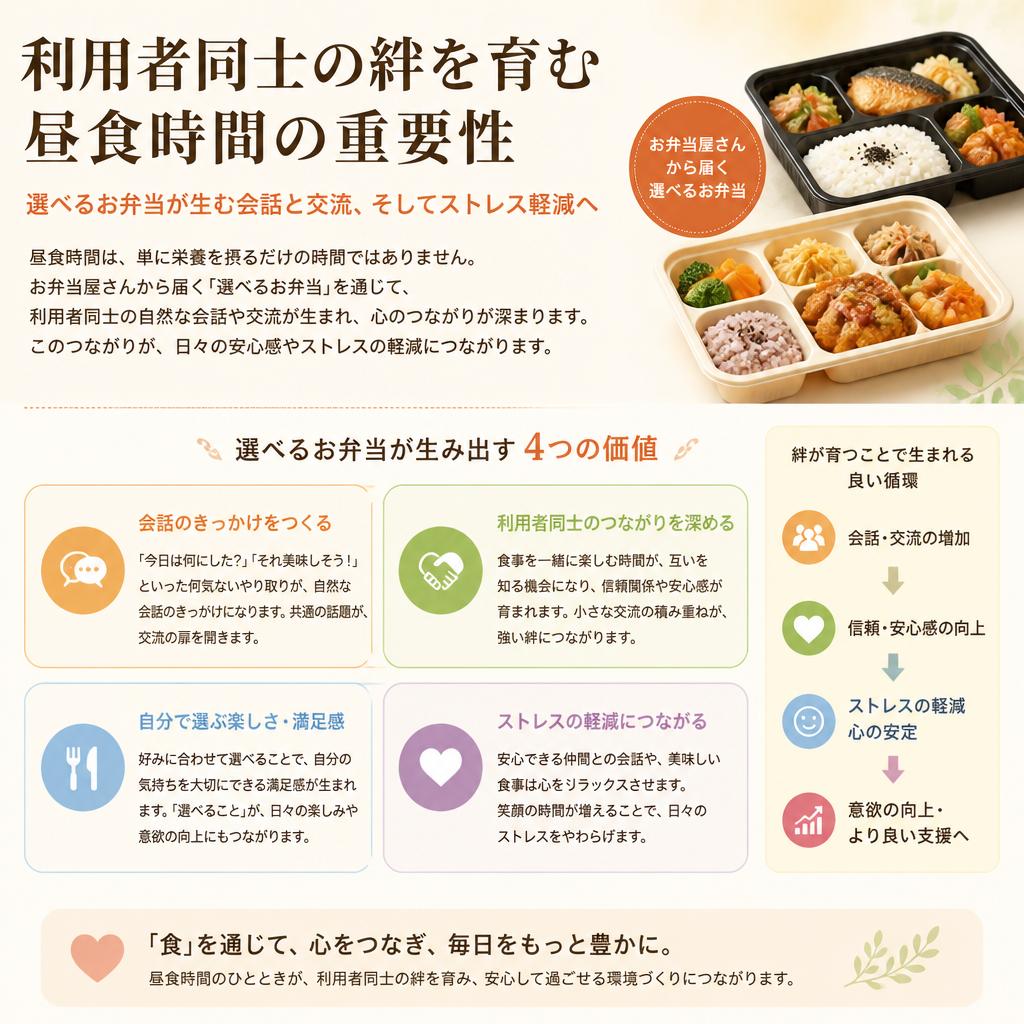美味しい昼食が生むコミュニケーション