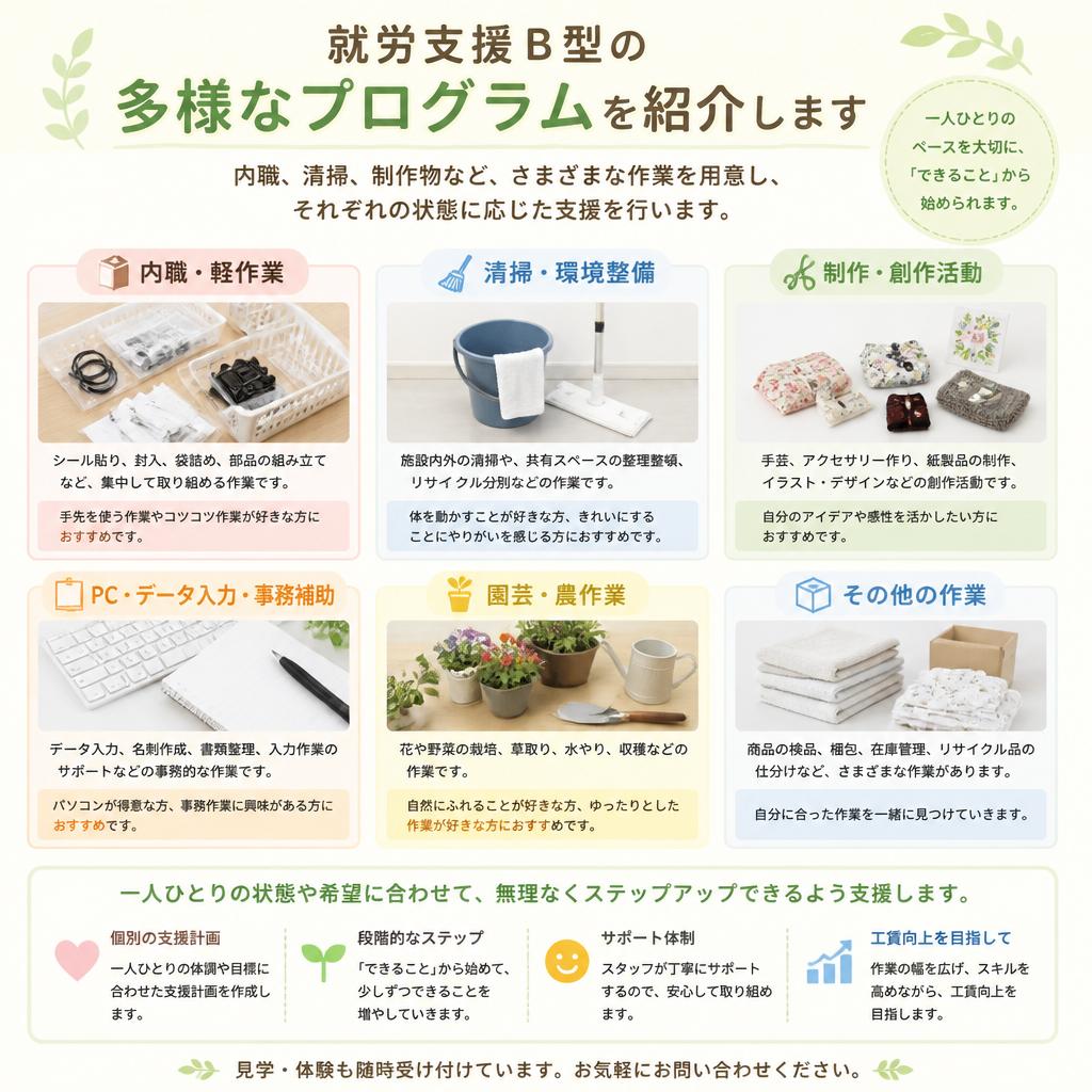 多様な支援メニュー