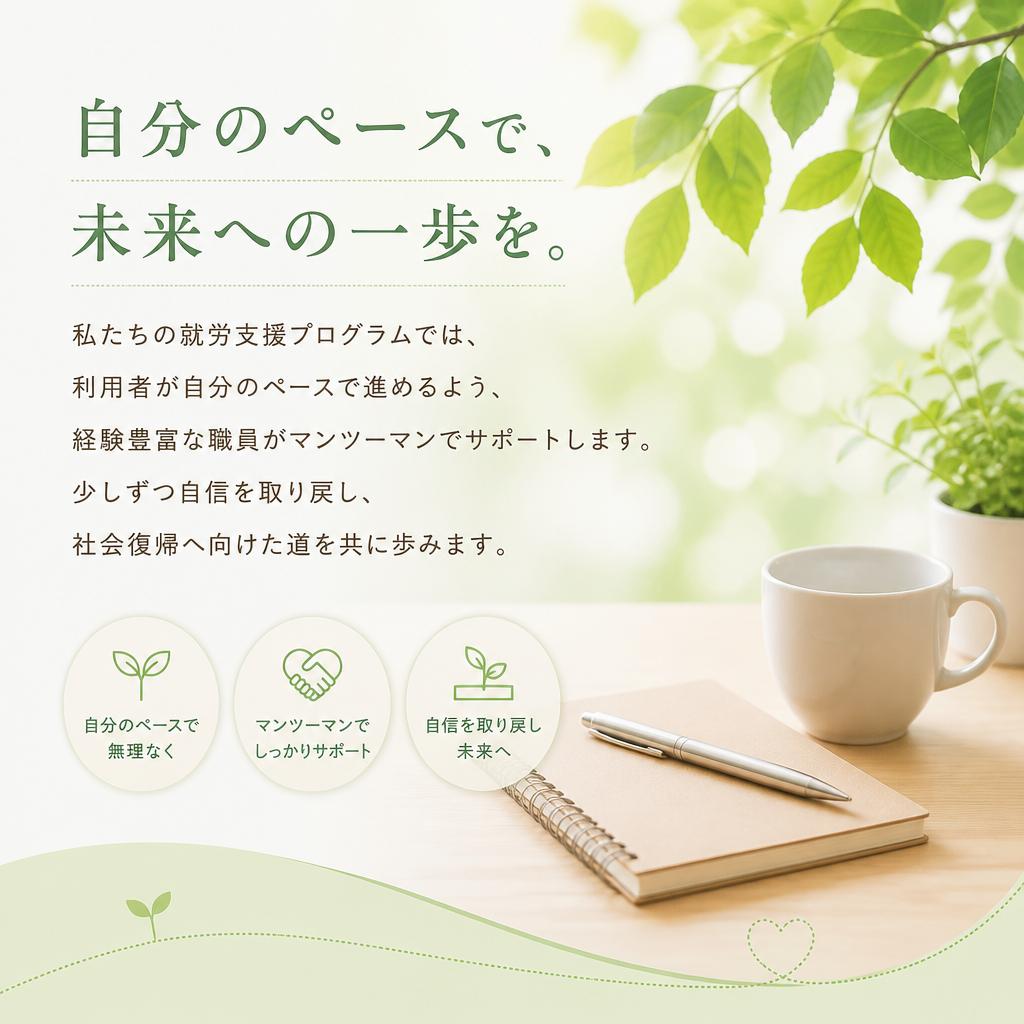 就労サポートで自信を持って社会復帰