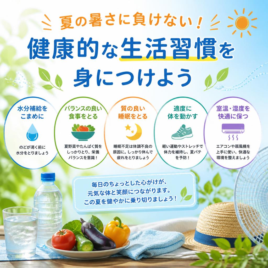 夏の暑さに負けない！健康的な生活習慣を身につけよう
