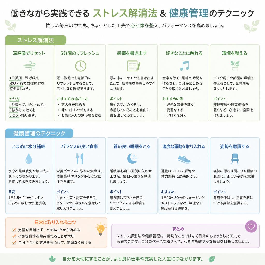 3. ストレス解消法と健康管理のコツ
