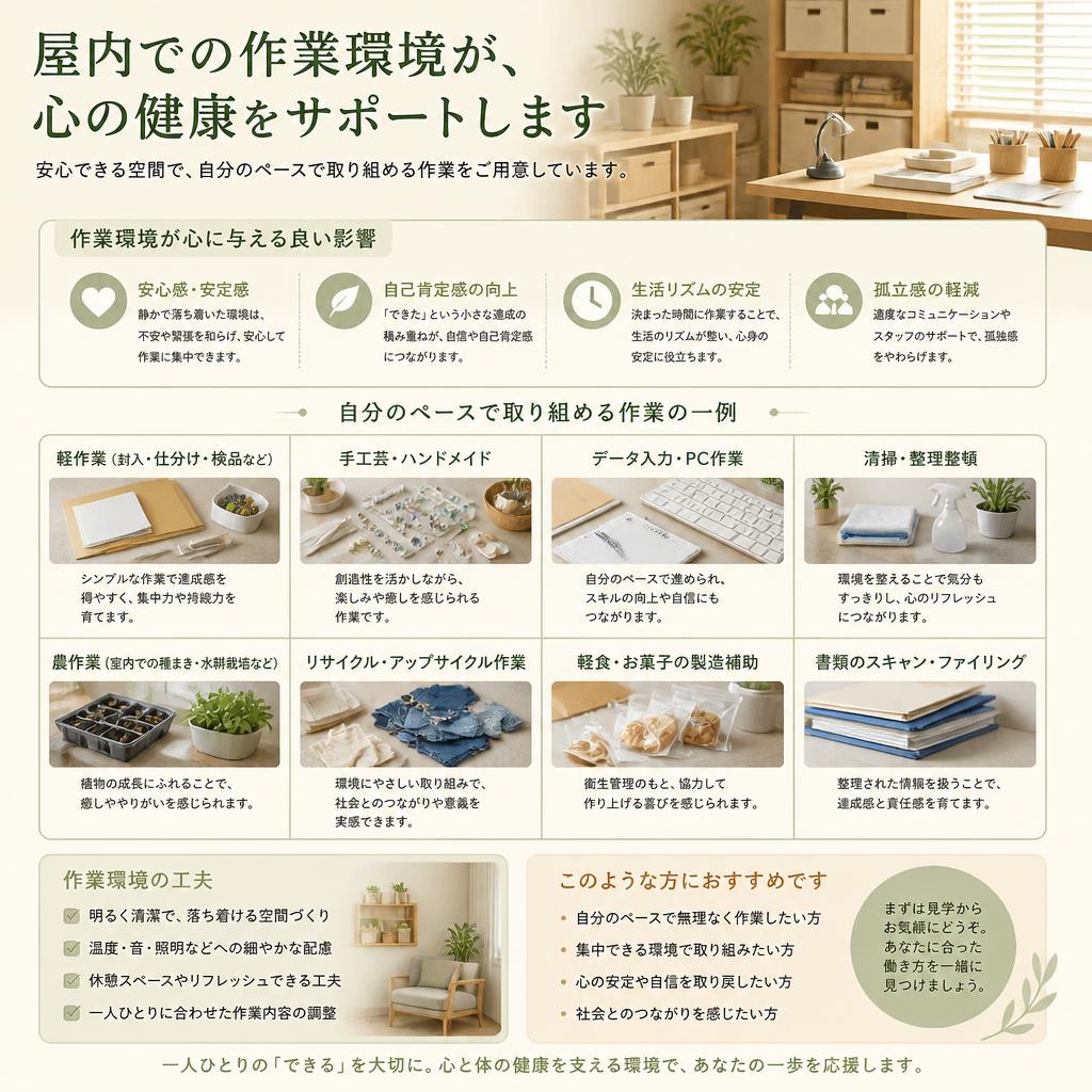屋内作業の特長とメリット